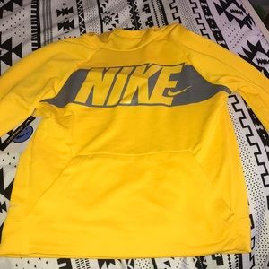 yellow and grey dri-fit nike hoodie